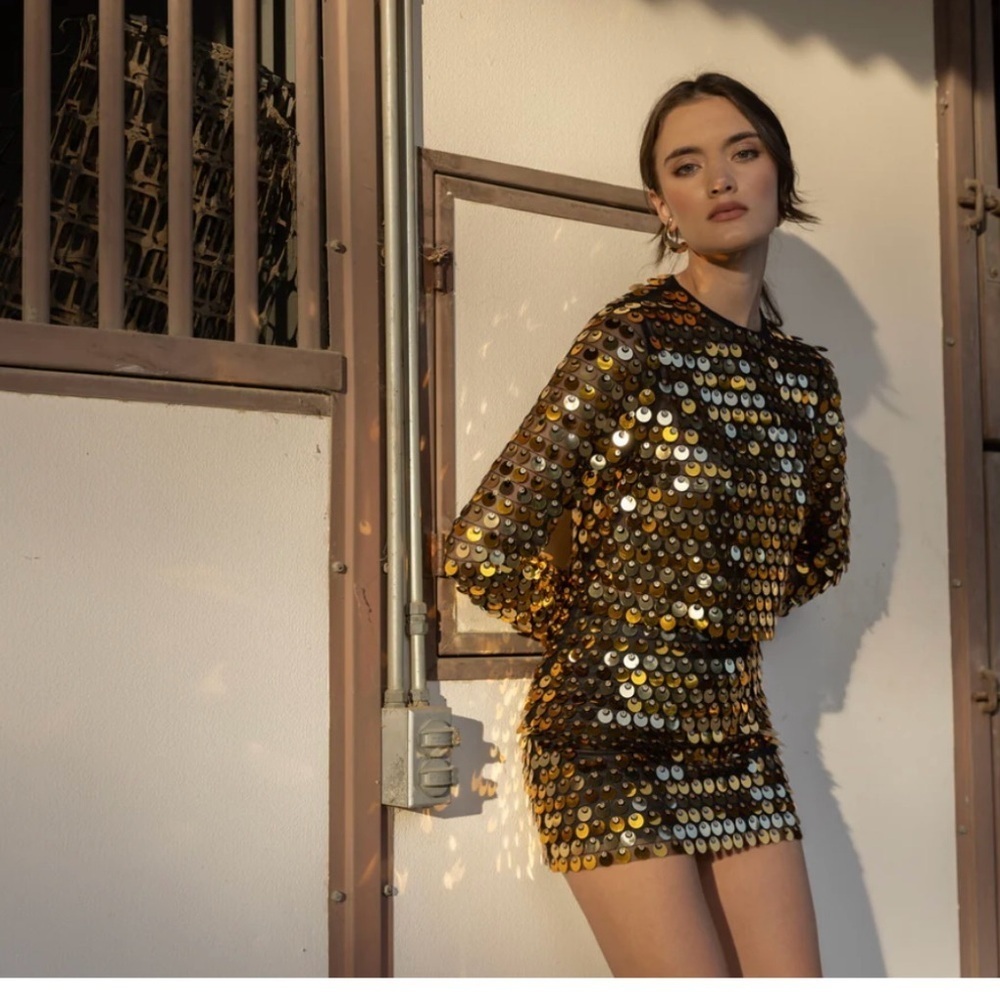 Mina Top in Gold REVOLVE 
Line & Dot